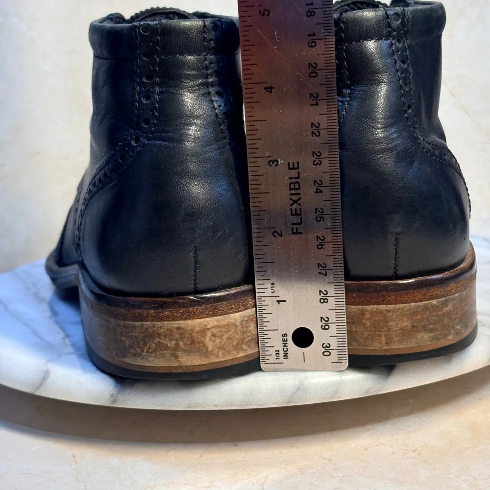 Cole Haan Liam Mens C11052 Black Leather Wingtip Brogue Ankle Boots Size 8.5 M